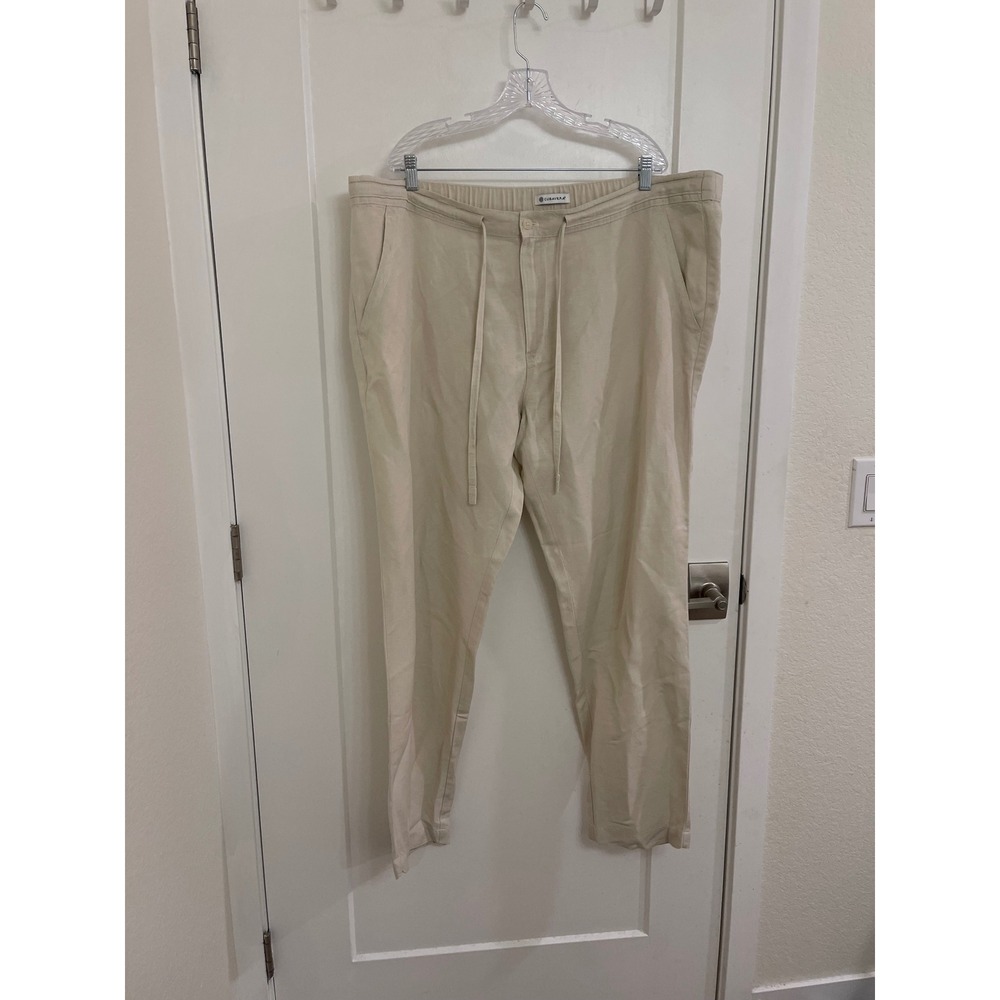 Linen‎ Blend Cubavera White Cream Men's Dress Pants Breathable Summer